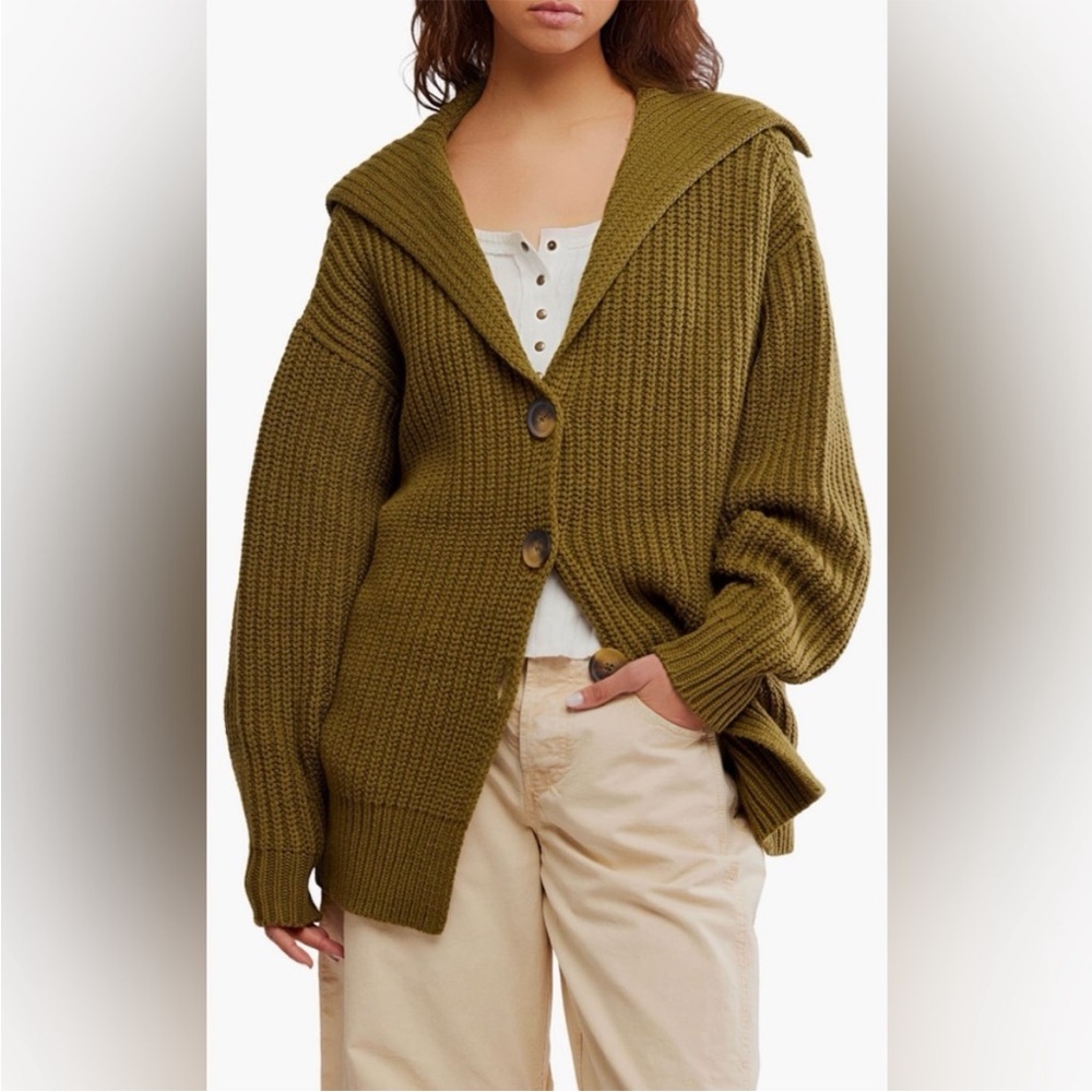 Free People Olive Green Sweater